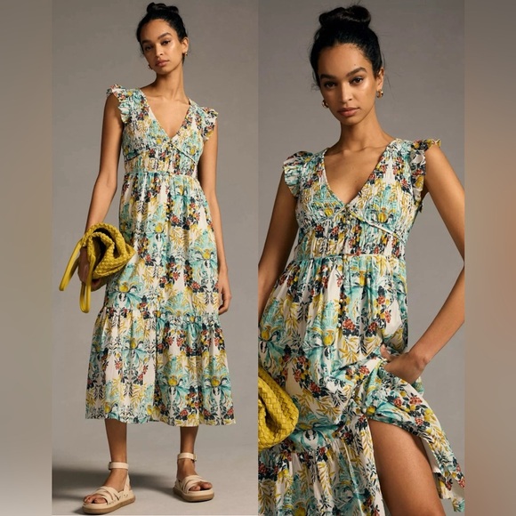 Anthropologie Dresses & Skirts - Anthropologie The Peregrine Midi Dress Smocked , size Small